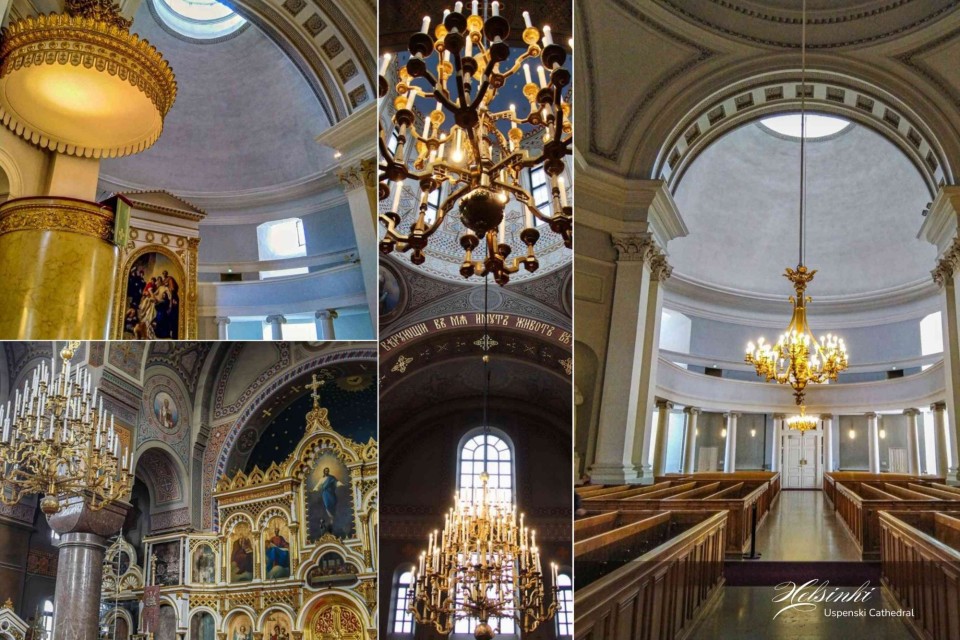 <h3 data-start="1061" data-end="1114">⛪ <strong data-start="1067" data-end="1114">Part 2 &ndash; The Interior of Uspenski Cathedral&nbsp;</strong></h3>
<p data-start="1115" data-end="1652">Step inside and the calm of the exterior gives way to a world of deep colors, gold accents and flickering candlelight.&nbsp;<br data-start="1235" data-end="1238">The interior is richly decorated with icons, chandeliers and frescoes &mdash; every detail echoing centuries of Orthodox artistry.&nbsp;<br data-start="1363" data-end="1366">Tip: take a quiet moment near the main altar to admire the iconostasis &mdash; it&rsquo;s entirely hand-carved and covered in gold leaf.&nbsp;<br data-start="1490" data-end="1493">✨ <strong data-start="1495" data-end="1512">Did you know?&nbsp;</strong><br data-start="1512" data-end="1515">Although the cathedral belongs to the Orthodox Church, it welcomes all visitors &mdash; symbolizing Helsinki&rsquo;s blend of cultures and beliefs.&nbsp;</p>
<p data-start="1654" data-end="1799">#Helsinki #UspenskiCathedral #Finland #NordicTravel #SacredSpaces #DesignAndHeritage #OrthodoxArt #NordicCulture #ExploreFinland #TravelInStyle</p>