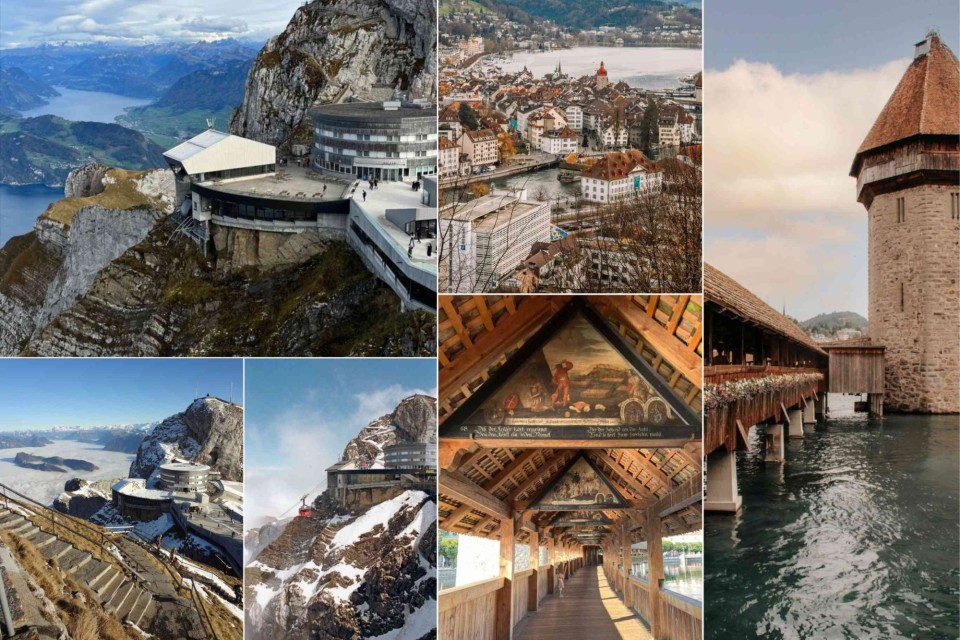 <p data-start="196" data-end="987"><strong data-start="196" data-end="265">Lucerne, the heights of the Swiss Alps&nbsp;</strong><br data-start="265" data-end="268">Lucerne feels like a storybook brought to life. The wooden Chapel Bridge stretches across the Reuss River, its painted panels sharing scenes from centuries past, while the old town glows with warm colors and lakeside calm. From the waterfront you watch the mountains rise gently around Lake Lucerne, creating a landscape that feels both peaceful and grand.&nbsp;<br data-start="624" data-end="627">A short journey upward leads to Mount Pilatus, a mountain of legends and sweeping views. The panorama from the top reveals lakes, valleys and endless alpine peaks beneath a bright open sky. It is a place where the world feels wide, clear and wonderfully still.&nbsp;<br data-start="887" data-end="890">Lucerne is history, beauty and mountain adventure woven together in one unforgettable experience.&nbsp;</p>
<p data-start="989" data-end="1119" data-is-last-node="" data-is-only-node="">Location: Lucerne, Chapel Bridge, Mount Pilatus<br data-start="1036" data-end="1039">#Lucerne #MountPilatus #ChapelBridge #LakeLucerne #SwissCities #VisitSwitzerland</p>