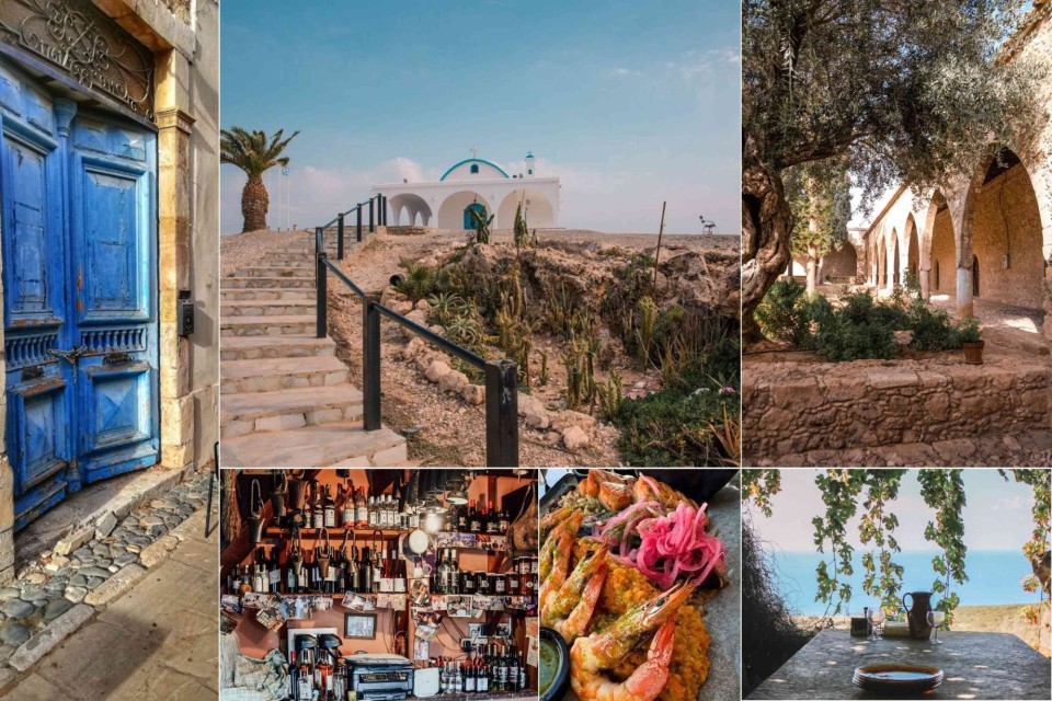 <p data-start="215" data-end="266"><strong data-start="215" data-end="266">Mediterranean History and Local Living&nbsp;</strong></p>
<p data-start="268" data-end="1001">Cyprus combines coastal views, village architecture and simple local food. The blue door is typical for older houses in <strong data-start="388" data-end="411">Larnaca and Lefkara</strong> where traditional stonework is common. The white chapel with the blue dome is located near <strong data-start="503" data-end="516">Ayia Napa</strong> and is one of the most photographed coastal chapels on the island. The stone courtyard with arches is part of historic monasteries found around <strong data-start="661" data-end="682">Omodos and Kykkos</strong>. The bar filled with bottles shows the type of small local taverna you find in <strong data-start="762" data-end="786">Limassol and Nicosia</strong>. The seafood dish is a classic Cypriot meze plate served in many tavernas across the island. The outdoor table overlooking the sea is the kind of simple terrace you find along the coast near <strong data-start="978" data-end="1000">Pissouri and Peyia</strong>.&nbsp;</p>
<p data-start="1003" data-end="1184">Cyprus is easy to explore with short distances between villages beaches and historic sites. It is ideal for travelers who want warm weather good food and a mix of culture and coast.&nbsp;</p>
<p data-start="1186" data-end="1278" data-is-last-node="" data-is-only-node="">#VisitCyprus #CyprusTravel #MediterraneanLife #CyprusIsland #TravelEurope #IslandDiscoveries</p>