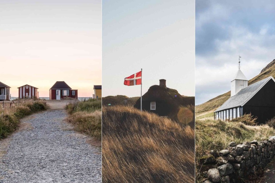 <p data-start="157" data-end="204"><strong data-start="157" data-end="204">Quiet coastal living in the north&nbsp;</strong></p>
<p data-start="206" data-end="796">Along the Danish coastline you often find small seaside huts like the ones near L&oslash;kken where gravel paths lead straight to the beach and sunsets colour the sky in soft tones. Further inland traditional turf-roof houses appear between the dunes with the Danish flag marking the entrance. These homes blend into the landscape and show how typical architecture adapts to the wind and open terrain. The black wooden church shown here is similar to the historic churches found in the Faroe-inspired regions of northern Denmark where simple materials and isolated locations create a calm setting.&nbsp;</p>
<p data-start="798" data-end="920" data-is-last-node="" data-is-only-node="">#VisitDenmark #NordicLiving #DenmarkCoast #ScandiVibes #ExploreDenmark #QuietPlaces #NordicArchitecture #TravelScandinavia&nbsp;</p>