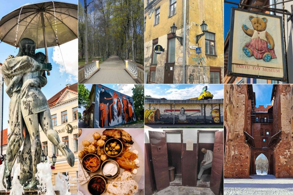 <p data-start="100" data-end="149"><strong data-start="100" data-end="149">Estonia&rsquo;s creative and academic heart&nbsp;</strong></p>
<p data-start="151" data-end="465">Tartu combines student life, street art and historic landmarks in a compact city that is easy to explore. The <strong data-start="261" data-end="290">Kissing Students Fountain</strong> marks the centre of town and is one of the city&rsquo;s best-known meeting spots, while the paths through <strong data-start="391" data-end="410">Toome Hill Park</strong> give you quiet green space right next to the Old Town.&nbsp;</p>
<p data-start="467" data-end="873">You can wander past colourful murals in <strong data-start="507" data-end="519">Supilinn</strong> and <strong data-start="524" data-end="535">Karlova</strong>, visit the charming <strong data-start="556" data-end="576">Tartu Toy Museum</strong>, or step inside the former cells of the <strong data-start="617" data-end="637">KGB Cells Museum</strong> for a look at Estonia&rsquo;s Soviet-era past. The ruins of <strong data-start="692" data-end="711">Tartu Cathedral</strong> stand above the city and offer some of the best views. For local flavours you can try traditional Estonian dishes in small caf&eacute;s and taverns around the Old Town.&nbsp;</p>
<p data-start="875" data-end="990" data-is-last-node="" data-is-only-node="">#Tartu #VisitEstonia #EstoniaTravel #ToomeHill #TartuCathedral #Supilinn #Karlova #KissingStudents #DiscoverBaltics</p>