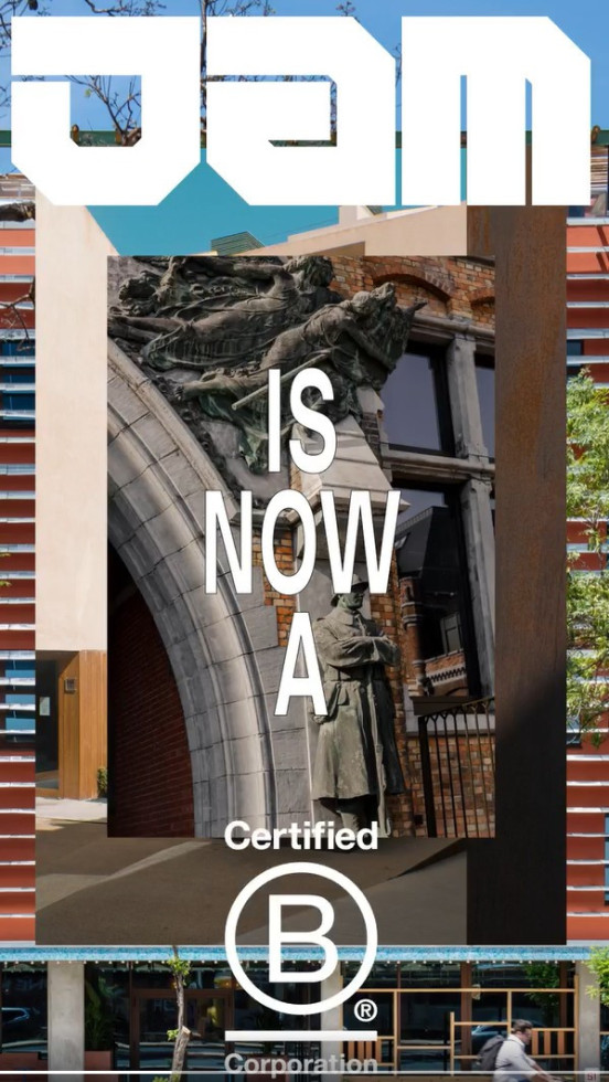 <p><strong>JAM Hotels is now a certified B Corp.</strong><br><br>Our projects go off-script and make sense for people and planet, so it only made sense for us to join one of the largest community of companies working together for change.<br><br>Our business practices are certified on environmental, social, and governance standards. <br><br>As a hotel company, we take responsibility for our environmental footprint by reducing waste, using sustainable resources, and prioritising responsible procurement practices. By understanding and managing our impact, we can identify concrete areas for improvement and take more targeted, meaningful action. <br><br>Find out more about our vision at <a class="jFyrVBZmOJTVoHJvKvUZeDCVoBSSacnHLLmEXDw " tabindex="0" href="http://jamhotels.eu/our-vision" target="_self" data-test-app-aware-link="">jamhotels.eu/our-vision</a></p>