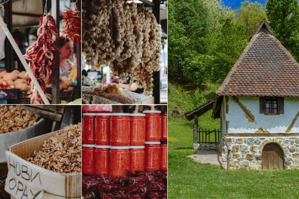 <p class="isSelectedEnd"><strong>Discover Everyday Life in Serbia</strong></p>
<p class="isSelectedEnd">A mix of local markets and traditional countryside living. At markets you can find products like dried peppers, garlic, nuts and homemade ajvar, which are typical across the country and part of daily cooking.</p>
<p class="isSelectedEnd">The rural house shown is a traditional style you can find in different regions such as &Scaron;umadija and western Serbia, though there is no clear landmark that identifies an exact location. These homes are often built with natural materials and surrounded by greenery.</p>
<p class="isSelectedEnd">Want to experience this yourself? <a href="https://www.getyourguide.com/nl-nl/s/?q=serbia+market&amp;searchSource=3&amp;src=search_bar&amp;partner_id=GZ1KO7T&amp;utm_medium=travel_agent">Check out local market tours and tastings</a> in Belgrade and beyond&nbsp;</p>
<p>#Serbia #LocalLife #BalkanTravel #FoodCulture #TravelEurope</p>