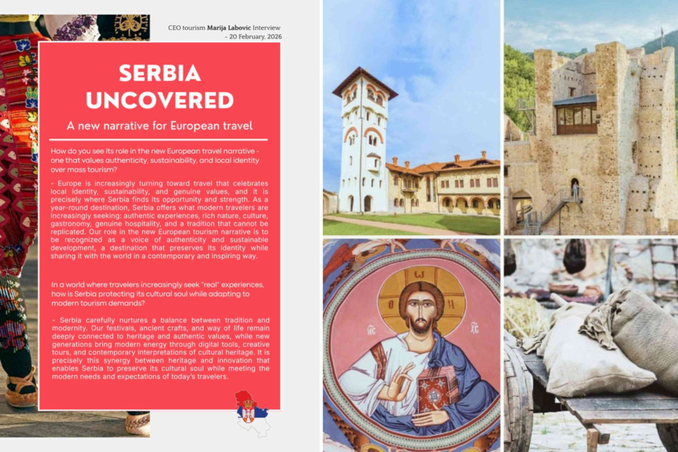 <p class="isSelectedEnd"><strong>Serbia Uncovered</strong></p>
<p class="isSelectedEnd">Serbia is increasingly positioning itself as a destination for travelers looking for authenticity, culture and local experiences. From historic monasteries and fortresses to traditional crafts and gastronomy, the country offers a strong connection between past and present.</p>
<p class="isSelectedEnd">The images reflect key elements of Serbia&rsquo;s identity: religious heritage, medieval architecture and everyday traditions that are still part of local life today.</p>
<p class="isSelectedEnd"><em><strong>Curious to learn more about Serbia&rsquo;s vision for tourism and its role in Europe?</strong></em> You can read the full interview with Marija Labovic in <a href="https://www.aurales.fr/magazine-01">Les Couleurs Magazine, February edition.</a></p>
<p>#Serbia #CulturalTravel #BalkanTravel #TravelEurope #AuthenticExperiences</p>