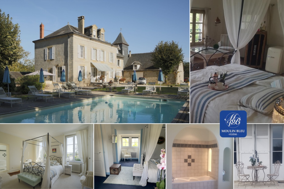 <p class="isSelectedEnd"><strong>Moulin Bleu, V&eacute;z&egrave;re Valley</strong></p>
<p class="isSelectedEnd">A charming countryside stay in the heart of the V&eacute;z&egrave;re Valley. Moulin Bleu offers a peaceful setting surrounded by nature, with classic French architecture, soft interiors and a relaxed atmosphere.</p>
<p class="isSelectedEnd">From bright, elegant rooms to a quiet garden with a pool, everything is designed for a comfortable and slow-paced stay. It is the perfect place to unwind and enjoy the beauty of the Dordogne region.</p>
<p class="isSelectedEnd">Take your time to explore the surroundings, visit nearby villages or simply relax and enjoy the calm.</p>
<p class="isSelectedEnd"><a href="https://book.hotel.eu/hotels/lp8e3d0?source=hotels&amp;placeId=ChIJ4zDNwaS8-EcR65wGuPHR4Ks">Discover your perfect stay here</a></p>
<p>#France #Dordogne #CountrysideStay #BoutiqueHotel #TravelFrance</p>