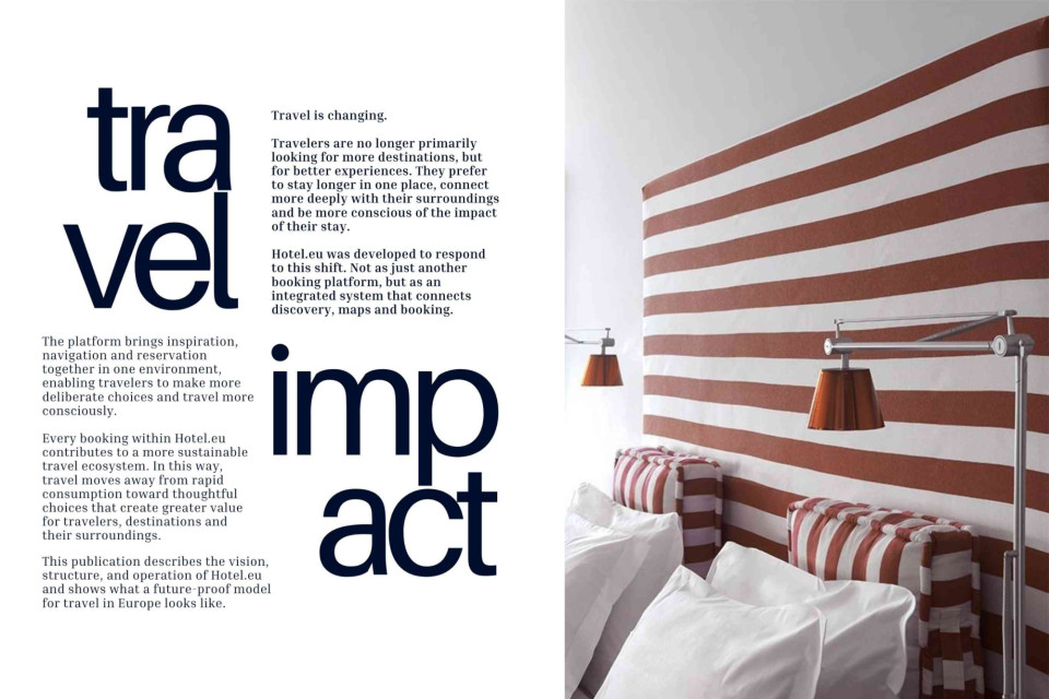 <p class="isSelectedEnd"><strong>Travel is changing and so are the expectations of how we explore.</strong></p>
<p class="isSelectedEnd">It is no longer just about going to more places but about choosing better experiences staying longer and connecting more consciously with each destination.</p>
<p class="isSelectedEnd">Hotel.eu brings inspiration navigation and booking together in one place so you can make more informed choices.</p>
<p class="isSelectedEnd">From discovery to reservation everything is designed to support a more thoughtful way of traveling&nbsp;on <a href="https://book.hotel.eu/?language=en&amp;currency=EUR">book.hotel.eu</a>.</p>
<p>#futureoftravel #travelplatform #conscioustravel #travelplanning #europetravel #sustainabletravel #hoteleu</p>