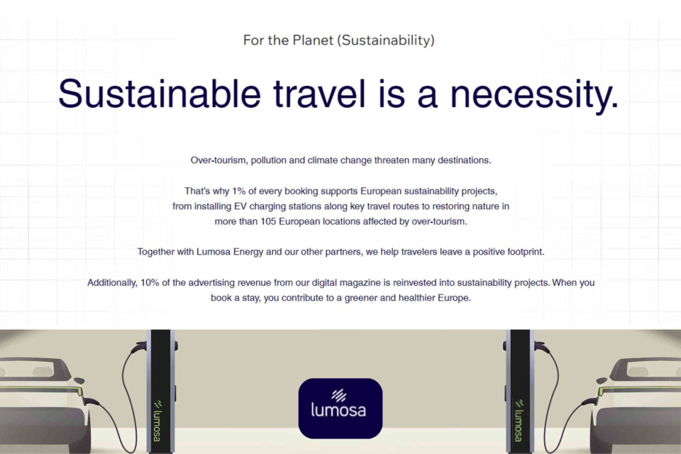 <p class="isSelectedEnd"><strong>Sustainable travel is no longer optional it is essential.</strong></p>
<p class="isSelectedEnd">Over tourism pollution and climate change continue to impact destinations across Europe.</p>
<p class="isSelectedEnd">That is why 1 percent of every booking on Hotel.eu supports sustainability projects from expanding EV charging networks to restoring nature in affected areas.</p>
<p class="isSelectedEnd">Together with our partners we help make travel more responsible and future focused.</p>
<p class="isSelectedEnd">When you <a href="https://book.hotel.eu/?language=en&amp;currency=EUR">book a stay</a> you contribute to a more sustainable way of exploring Europe.</p>
<p>#sustainabletravel #responsibletravel #futureoftravel #travelwithimpact #europetravel #greentravel #hoteleu</p>